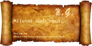 Milotai Gyöngyi névjegykártya